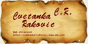 Cvetanka Raković vizit kartica